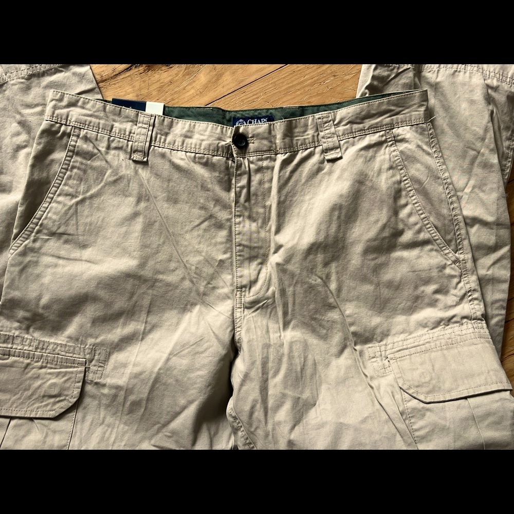 New Chaps Ralph Lauren khaki cargo pants mens 36 length 34